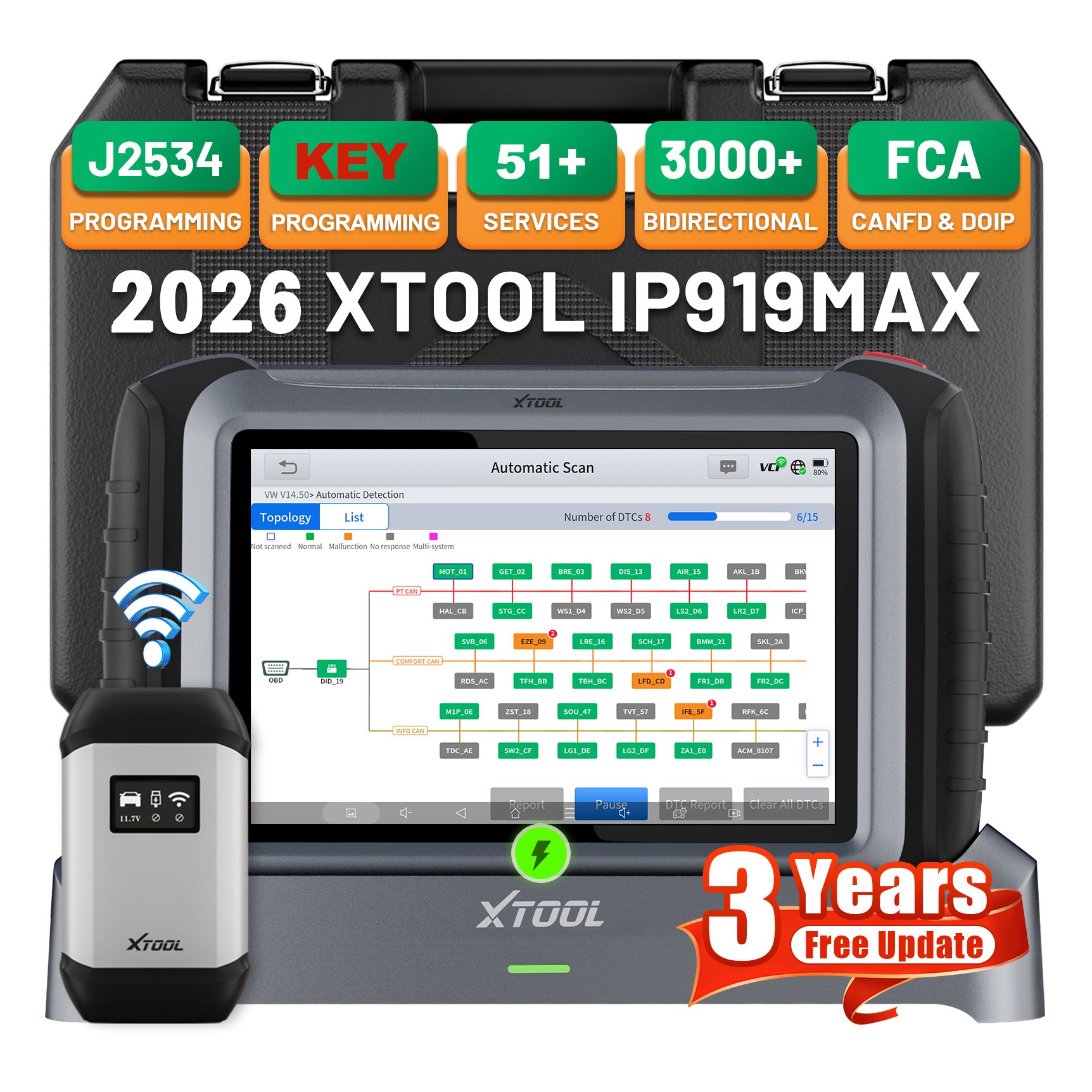 EU Warehouse XTOOL IP919MAX J2 - Car Diagnostic Tool recension och pris