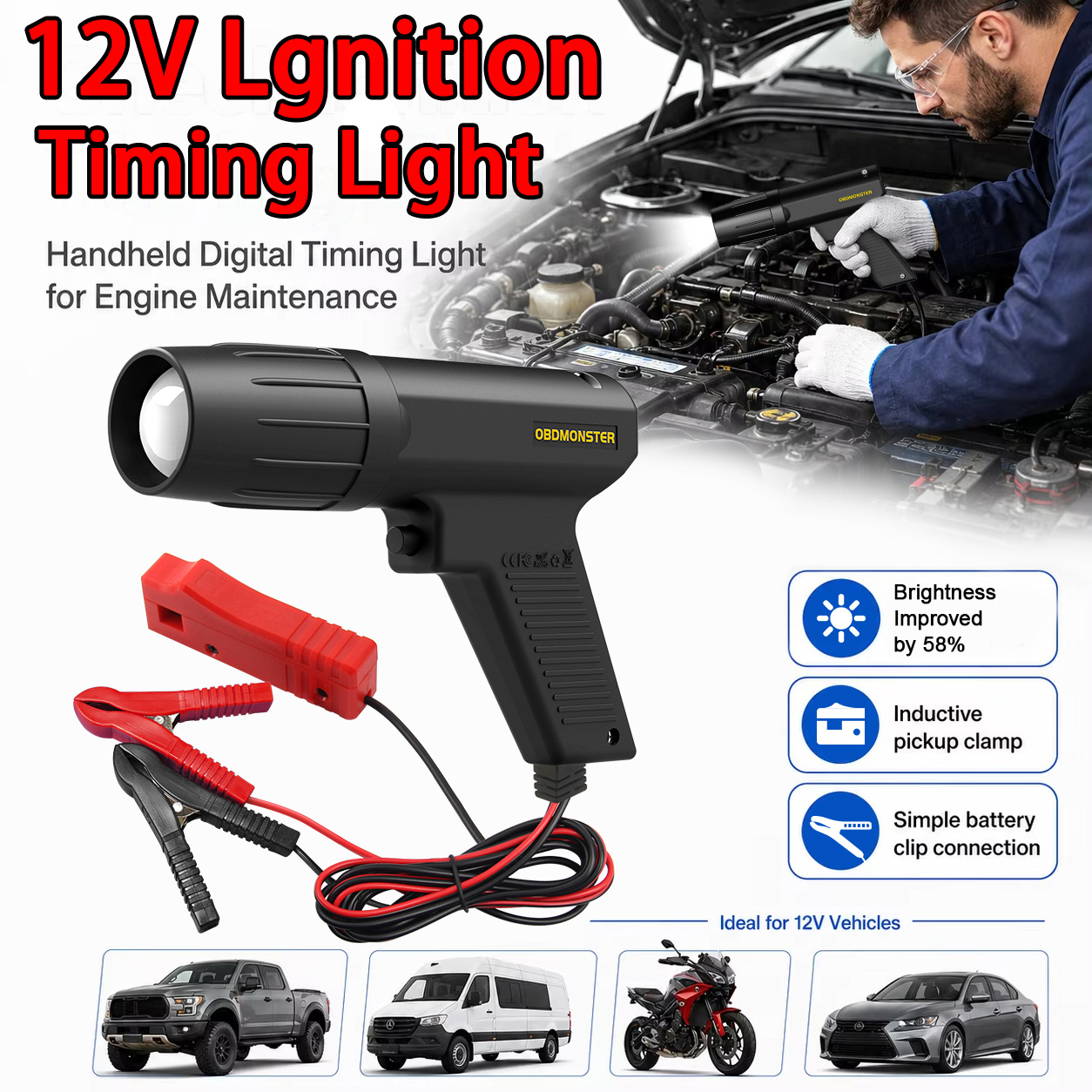 12V Inductive Ignition Timing  - Timing Light Gun recension och pris